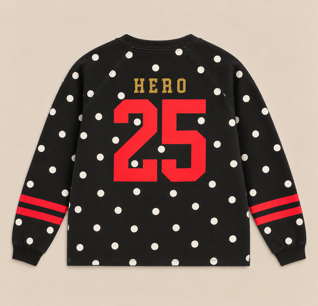 SWEAT COLLEGE TEE - NAVY DOT