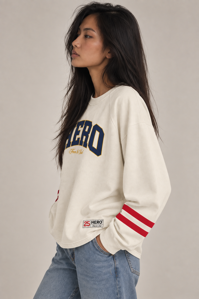 SWEAT COLLEGE TEE - OFF WHITE