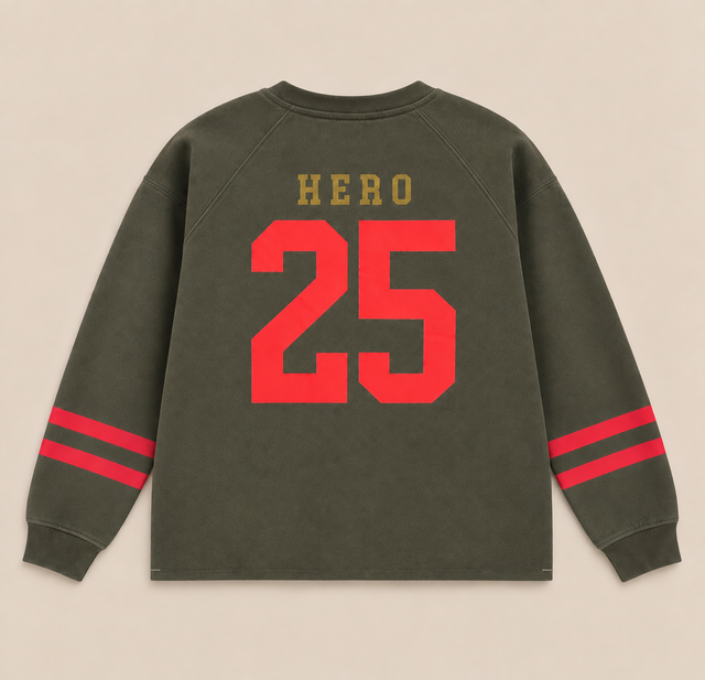 SWEAT COLLEGE TEE - MILITARY