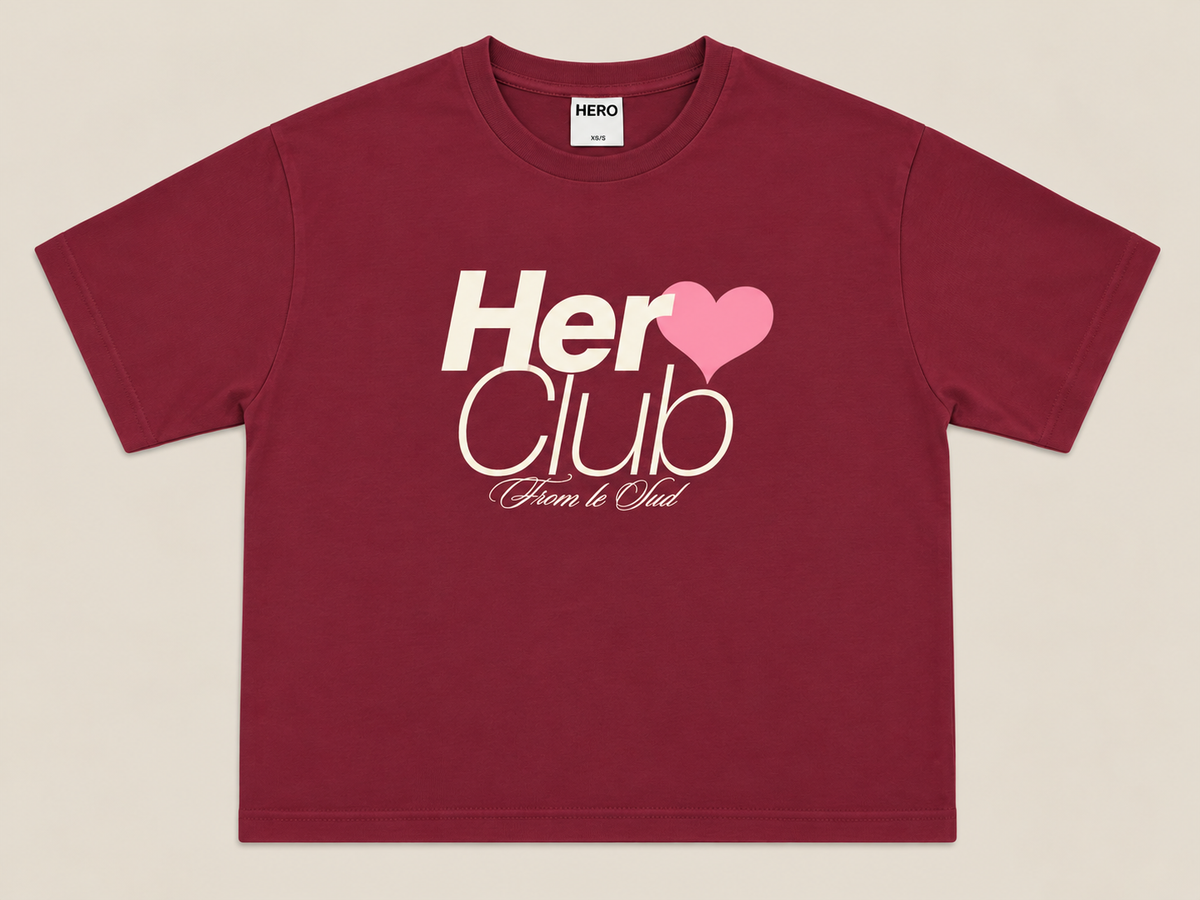 T-SHIRT HERO CLUB W - BURGUNDY