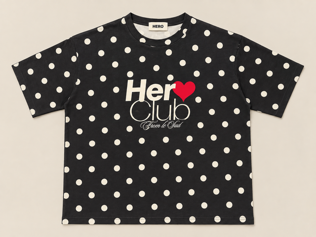 T-SHIRT HERO CLUB W - NAVY DOT