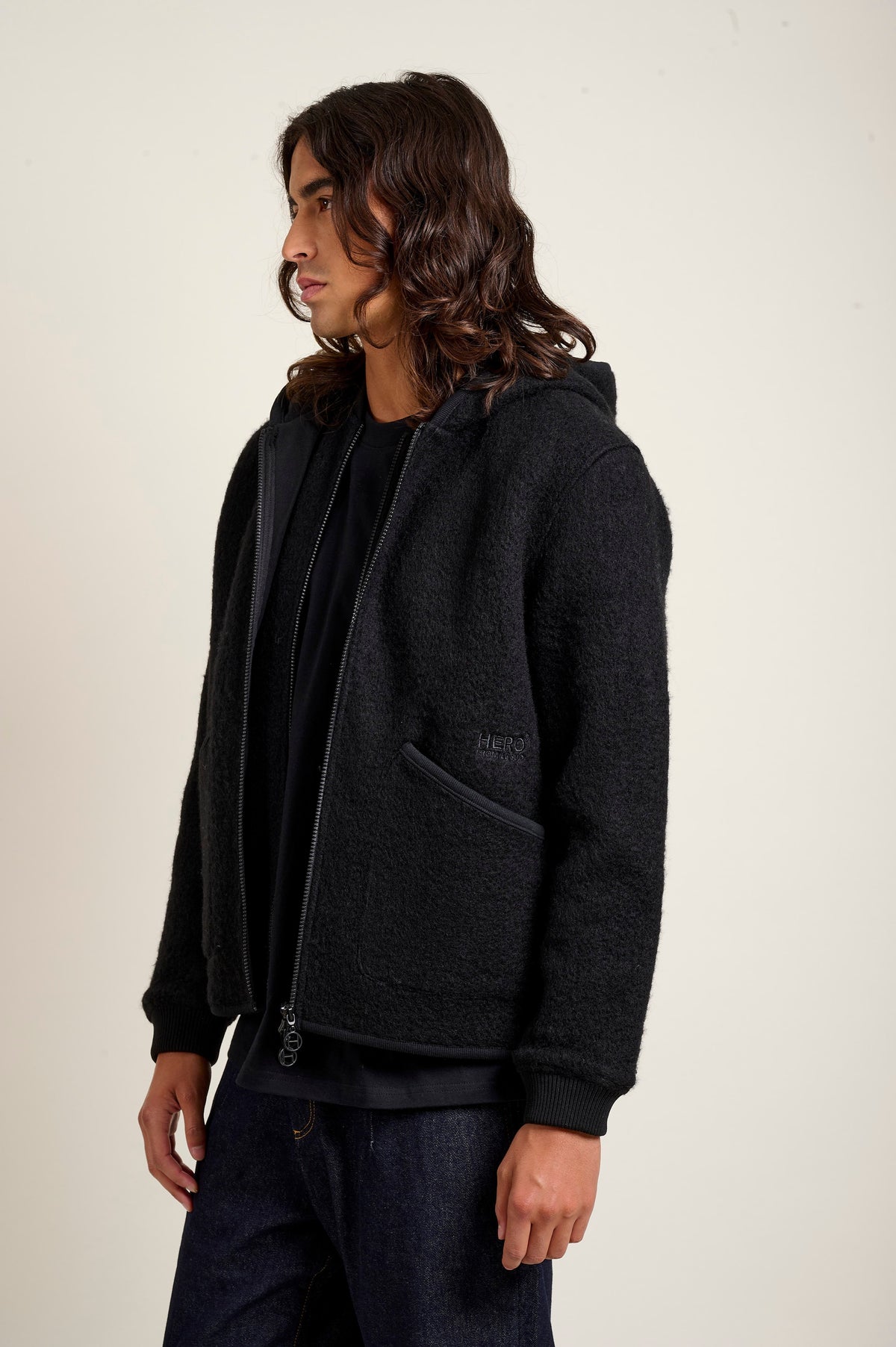 VESTE ZIPPÉE AUBIN - BLACK - FLEE