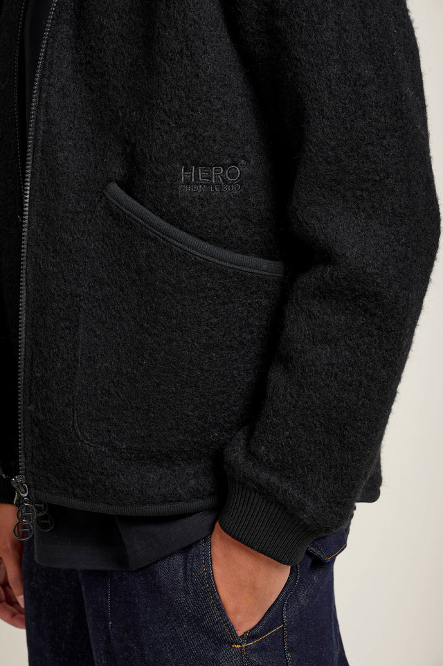 VESTE ZIPPÉE AUBIN - BLACK - FLEE